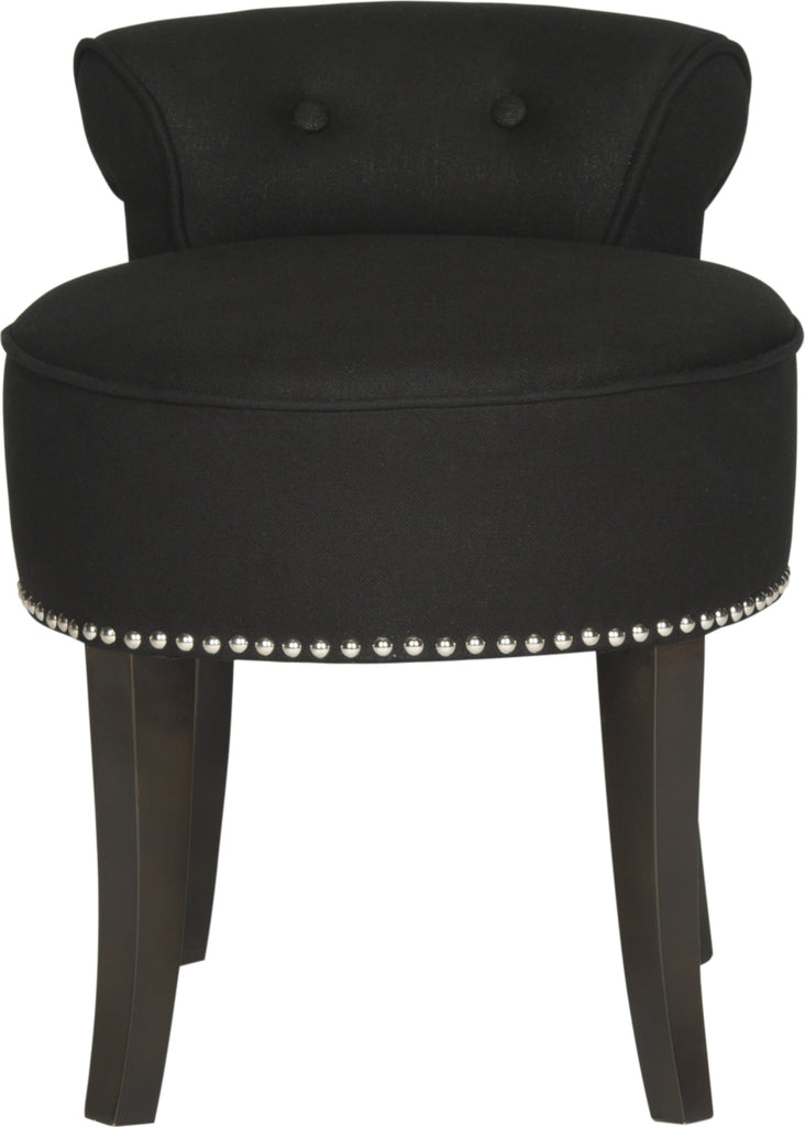 Safavieh Georgia Vanity Stool Black and Espresso Furniture main image