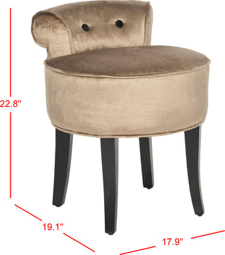 Safavieh Georgia Vanity Stool Mink Brown and Espresso Furniture 