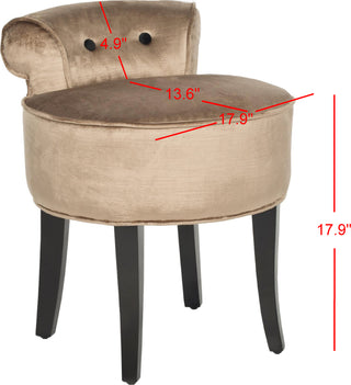 Safavieh Georgia Vanity Stool Mink Brown and Espresso Furniture 