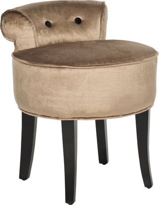 Safavieh Georgia Vanity Stool Mink Brown and Espresso Furniture 