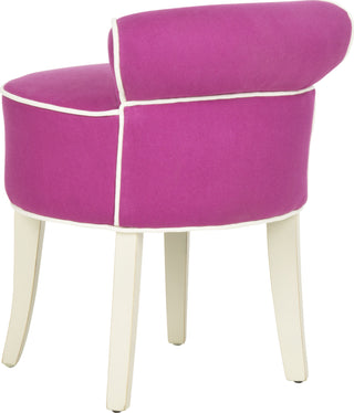 Safavieh Georgia Vanity Stool Fuchsia and Cream Ivory Furniture 