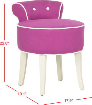 Safavieh Georgia Vanity Stool Fuchsia and Cream Ivory Furniture 