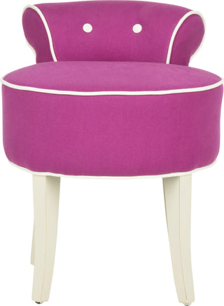 Safavieh Georgia Vanity Stool Fuchsia and Cream Ivory Furniture main image