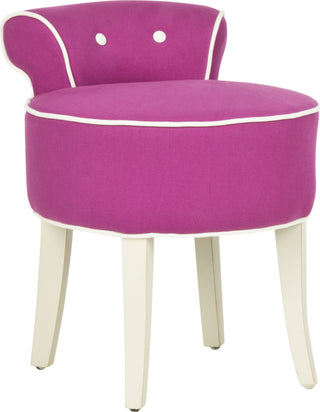 Safavieh Georgia Vanity Stool Fuchsia and Cream Ivory Furniture 