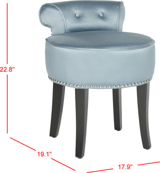 Safavieh Georgia Vanity Stool Teal and Espresso Furniture 