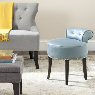 Safavieh Georgia Vanity Stool Teal and Espresso  Feature