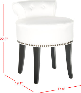 Safavieh Georgia Vanity Stool White and Espress Furniture 