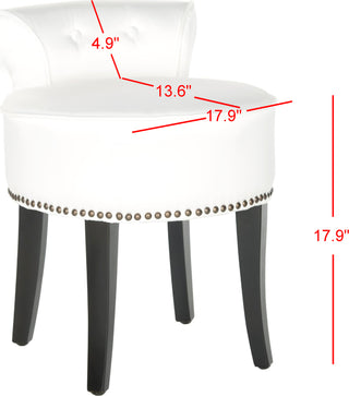 Safavieh Georgia Vanity Stool White and Espress Furniture 