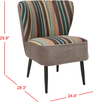 Safavieh Morgan Accent Chair Multi Striped and Black Furniture 