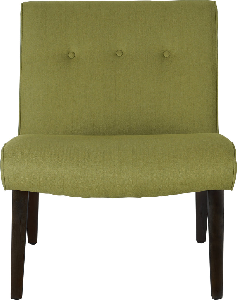 Safavieh Mandell Chair With Buttons Sweet Pea Green and Black Furniture main image