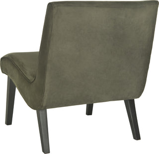 Safavieh Mandell Chair With Buttons Forest Green and Java Furniture 