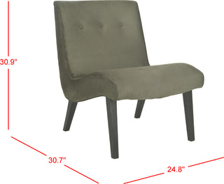 Safavieh Mandell Chair With Buttons Forest Green and Java Furniture 