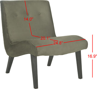 Safavieh Mandell Chair With Buttons Forest Green and Java Furniture 