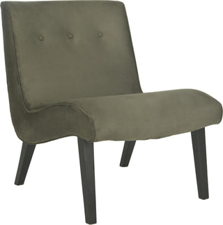 Safavieh Mandell Chair With Buttons Forest Green and Java Furniture 