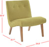Safavieh Mandell Chair With Buttons Sweet Pea Green and Natural Oak Finish Furniture 