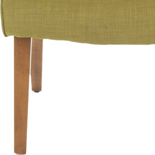 Safavieh Mandell Chair With Buttons Sweet Pea Green and Natural Oak Finish Furniture 