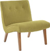 Safavieh Mandell Chair With Buttons Sweet Pea Green and Natural Oak Finish Furniture 