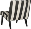 Safavieh Mandell Chair With Buttons Black and White and-Furniture 