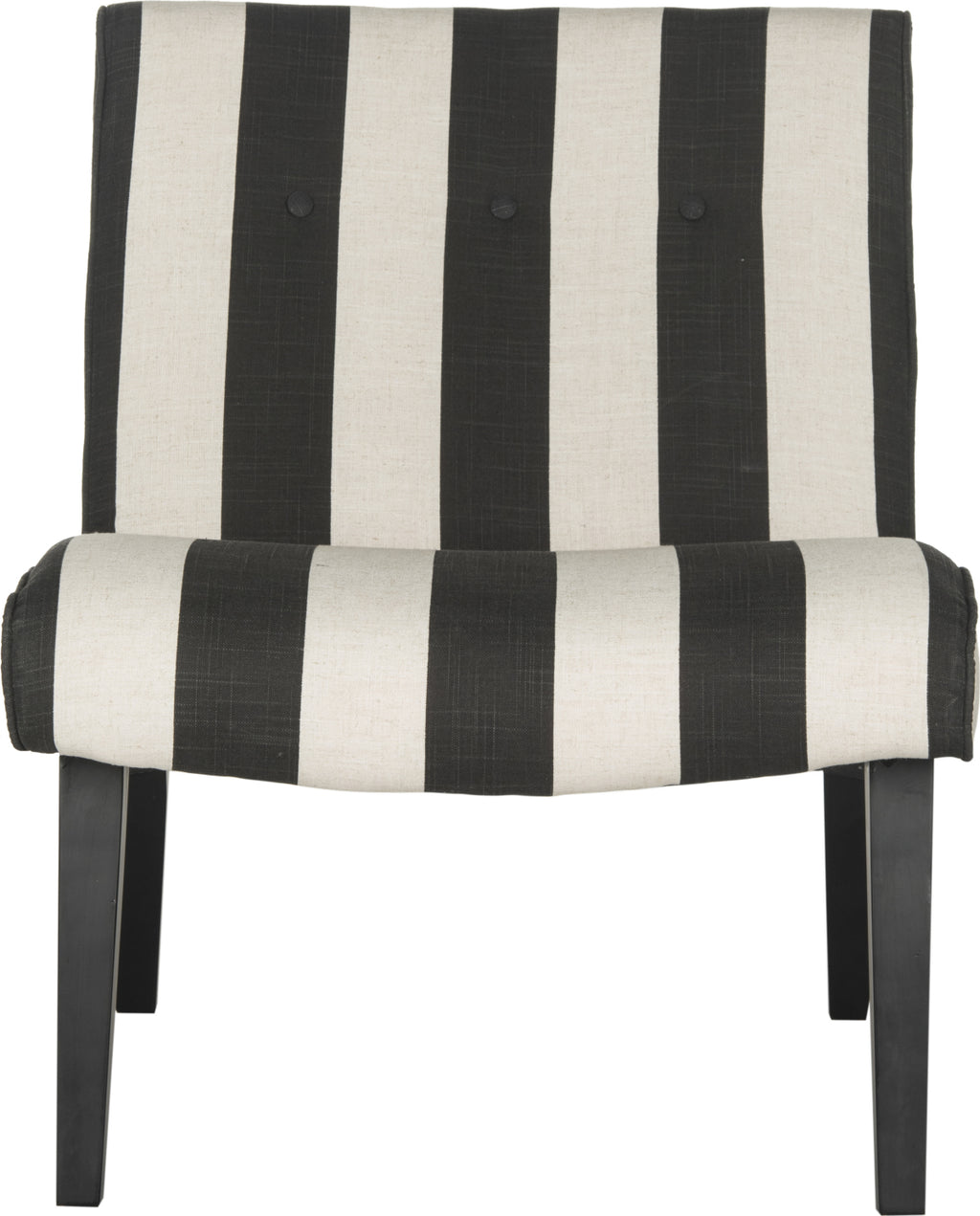 Safavieh Mandell Chair With Buttons Black and White and-Furniture main image