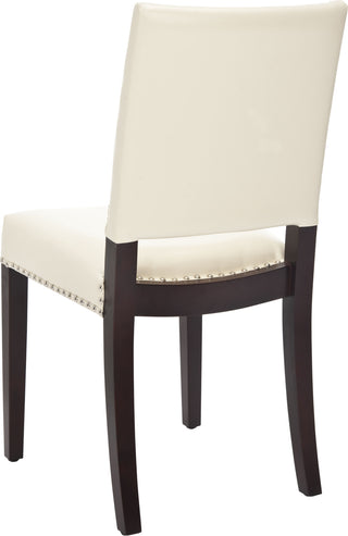 Safavieh James 19''H Leather Side Chair (SET Of 2) Flat Cream and Cherry Mahogany Furniture 