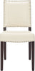 Safavieh James 19''H Leather Side Chair (SET Of 2) Flat Cream and Cherry Mahogany Furniture Main