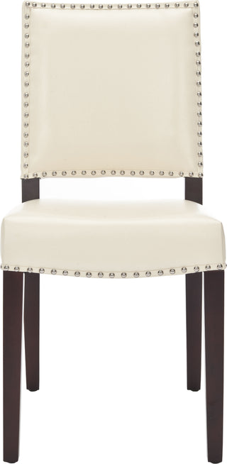 Safavieh James 19''H Leather Side Chair (SET Of 2) Flat Cream and Cherry Mahogany Furniture Main