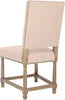 Safavieh Faxon 20''H Linen Side Chairs (SET Of 2)-Nickel Nail Heads Taupe and Pickled Oak Finish Furniture 