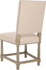 Safavieh Faxon 20''H Linen Side Chairs (SET Of 2)-Nickel Nail Heads Taupe and Pickled Oak Finish Furniture 
