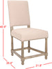 Safavieh Faxon 20''H Linen Side Chairs (SET Of 2)-Nickel Nail Heads Taupe and Pickled Oak Finish Furniture 