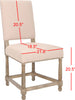 Safavieh Faxon 20''H Linen Side Chairs (SET Of 2)-Nickel Nail Heads Taupe and Pickled Oak Finish Furniture 