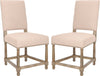 Safavieh Faxon 20''H Linen Side Chairs (SET Of 2)-Nickel Nail Heads Taupe and Pickled Oak Finish Furniture 