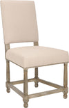 Safavieh Faxon 20''H Linen Side Chairs (SET Of 2)-Nickel Nail Heads Taupe and Pickled Oak Finish Furniture Main