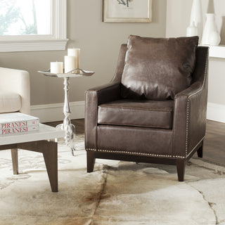 Safavieh Colton Club Chair Antique Brown and Espresso  Feature