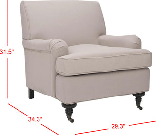 Safavieh Chloe Club Chair Taupe and Java Furniture 