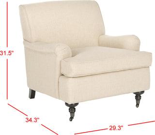 Safavieh Chloe Club Chair Hemp and Espresso Furniture 