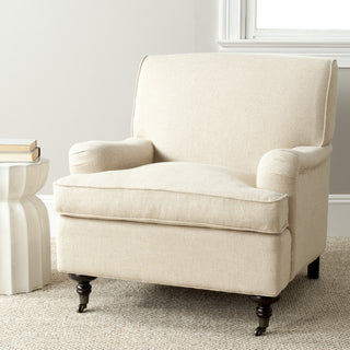 Safavieh Chloe Club Chair Hemp and Espresso  Feature