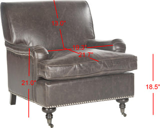 Safavieh Chloe Club Chair Antique Brown and Espresso Furniture 