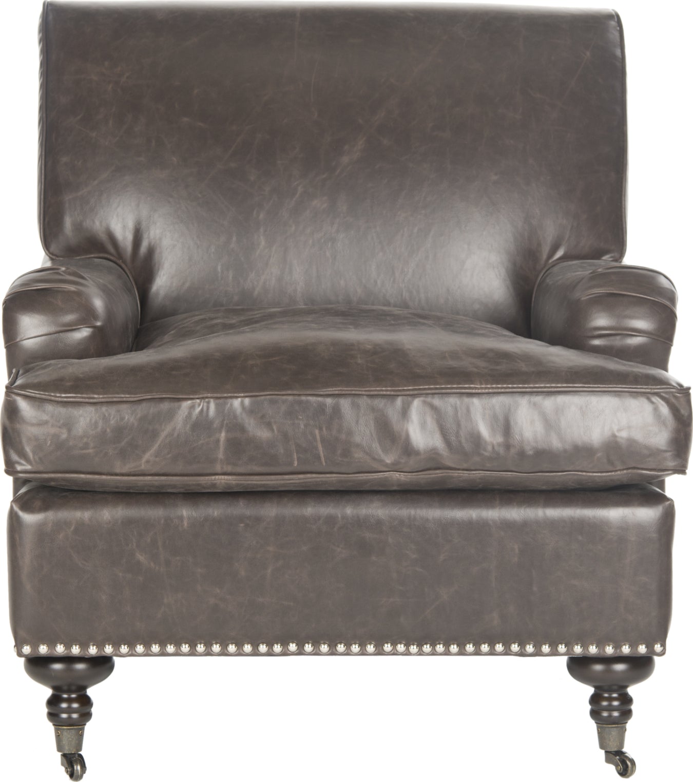 Safavieh Chloe Club Chair Antique Brown and Espresso Furniture main image