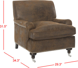 Safavieh Chloe Club Chair Brown and Espresso Furniture 