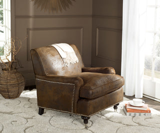 Safavieh Chloe Club Chair Brown and Espresso  Feature