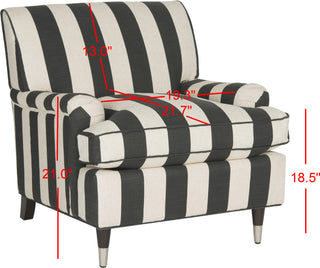 Safavieh Chloe Club Chair Black and White Espresso Furniture 