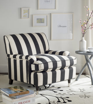 Safavieh Chloe Club Chair Black and White Espresso  Feature