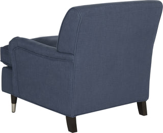 Safavieh Chloe Club Chair Navy and Espresso Furniture 