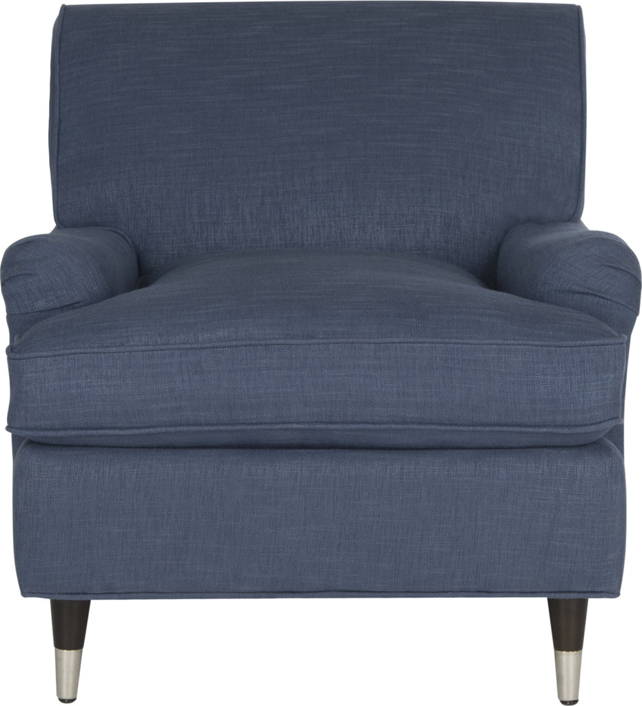 Safavieh Chloe Club Chair Navy and Espresso Furniture main image