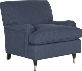 Safavieh Chloe Club Chair Navy and Espresso Furniture 