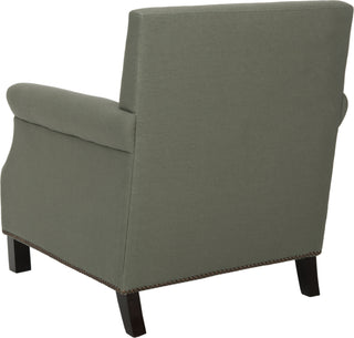 Safavieh Easton Club Chair-Brass Nail Heads Sea Mist and Java Furniture 