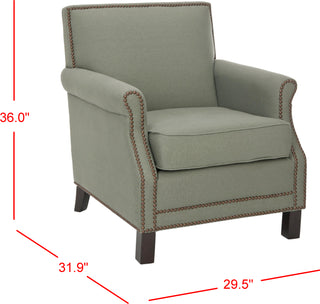 Safavieh Easton Club Chair-Brass Nail Heads Sea Mist and Java Furniture 