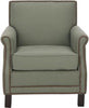 Safavieh Easton Club Chair-Brass Nail Heads Sea Mist and Java Furniture main image