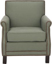 Safavieh Easton Club Chair-Brass Nail Heads Sea Mist and Java Furniture main image