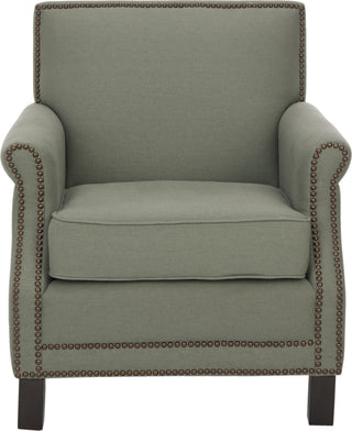 Safavieh Easton Club Chair-Brass Nail Heads Sea Mist and Java Furniture Main